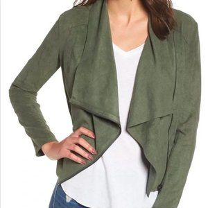 BlankNYC Drape Front Faux Suede Jacket
